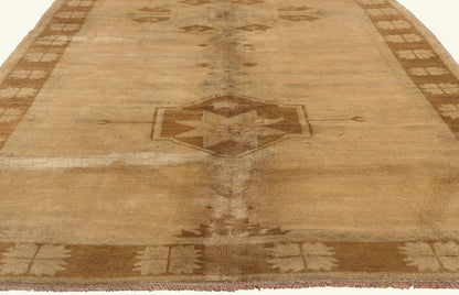 5 x 12 - Brown Vintage Turkish Oushak Rug - 50447