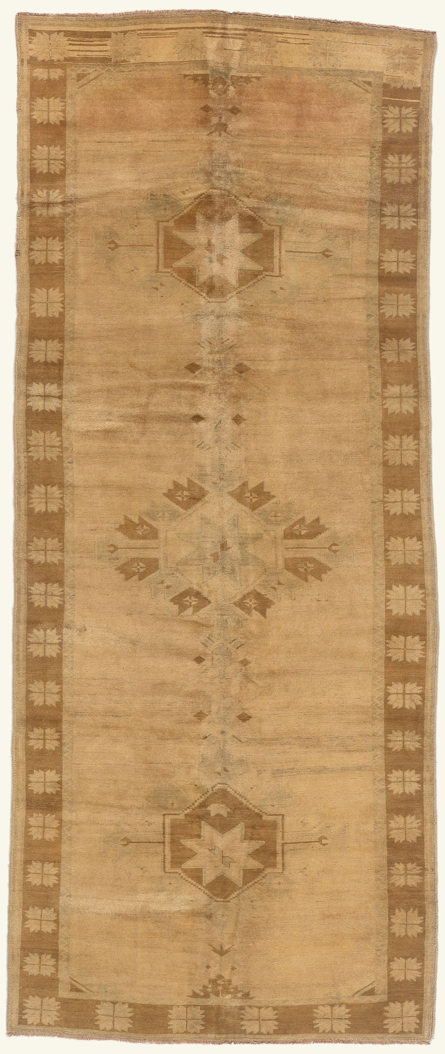 5 x 12 - Brown Vintage Turkish Oushak Rug - 50447