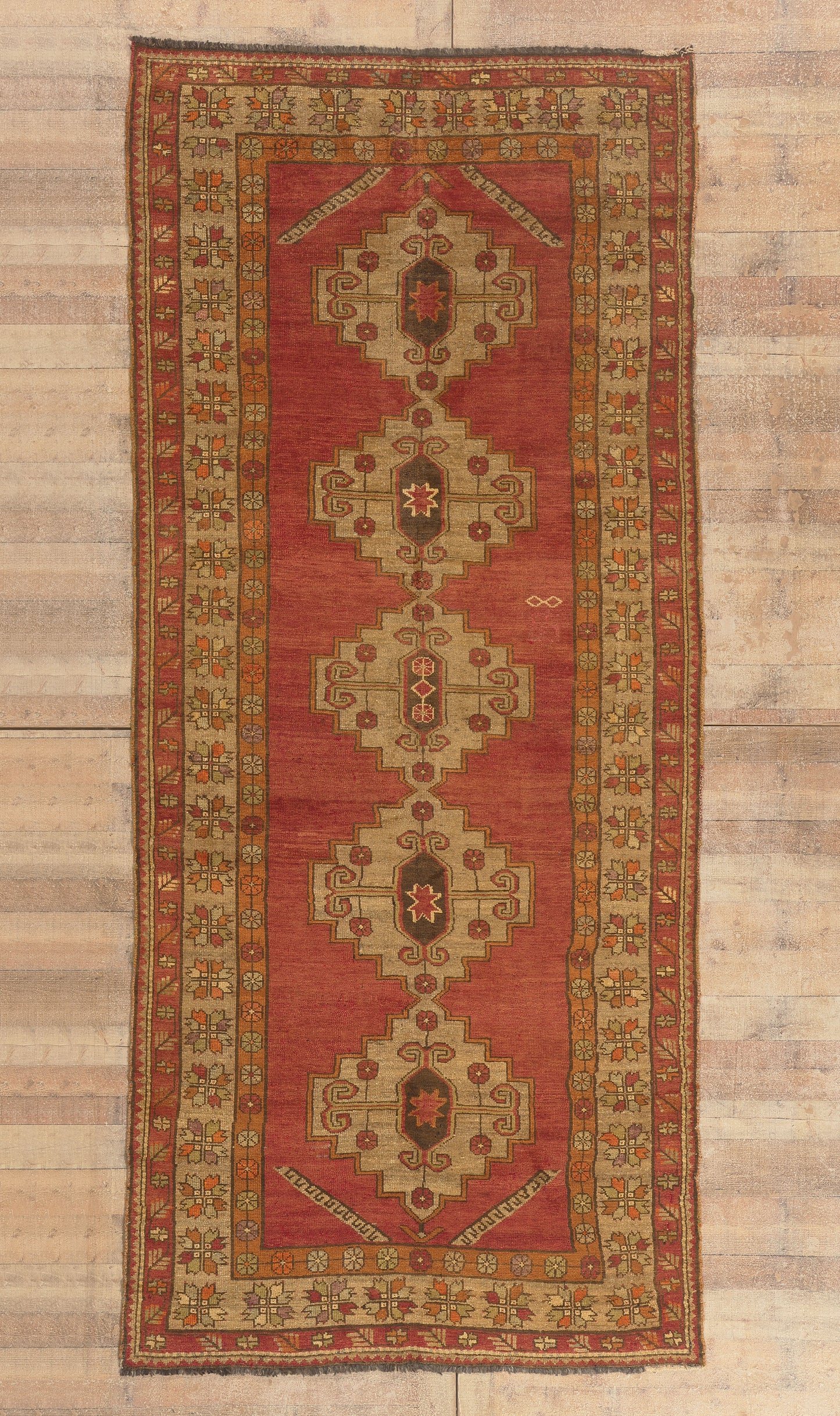 5 x 12 - Red Antique Turkish Oushak Rug - 50468