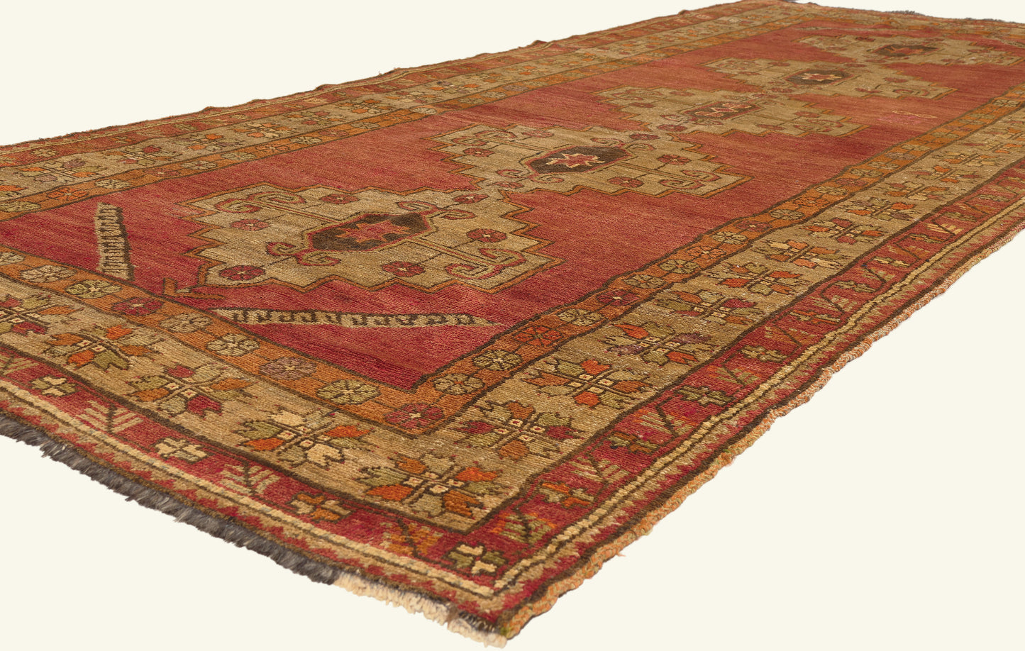 5 x 12 - Red Antique Turkish Oushak Rug - 50468
