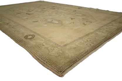 6 x 9 - Brown Vintage Turkish Oushak Rug - 50483