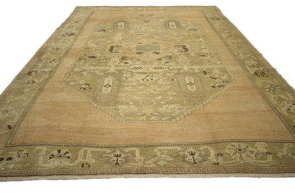 6 x 9 - Brown Vintage Turkish Oushak Rug - 50483