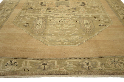 6 x 9 - Brown Vintage Turkish Oushak Rug - 50483