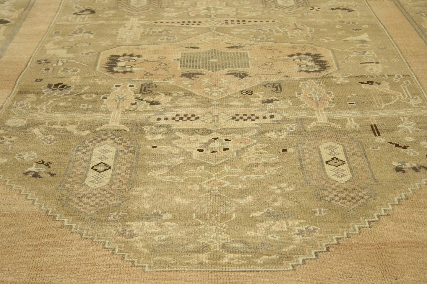 6 x 9 - Brown Vintage Turkish Oushak Rug - 50483