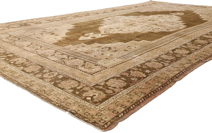 8 x 13 - Brown Vintage Turkish Oushak Rug - 50504