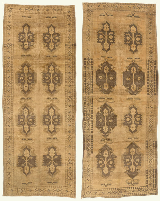 5 x 13 - Brown Vintage Turkish Oushak Rug - 50512