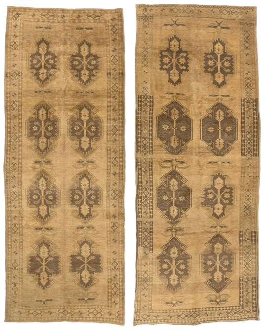 5 x 13 - Brown Vintage Turkish Oushak Rug - 50511