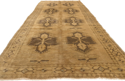 5 x 13 - Brown Vintage Turkish Oushak Rug - 50511