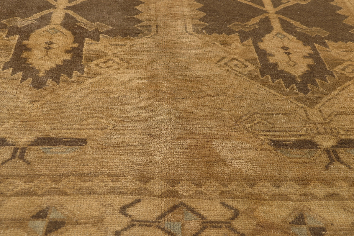 5 x 13 - Brown Vintage Turkish Oushak Rug - 50511