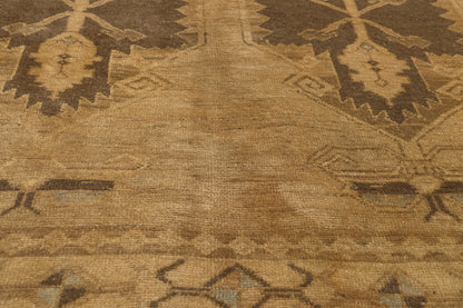 5 x 13 - Brown Vintage Turkish Oushak Rug - 50511
