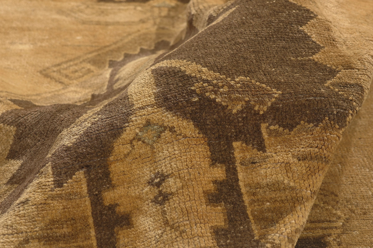 5 x 13 - Brown Vintage Turkish Oushak Rug - 50511
