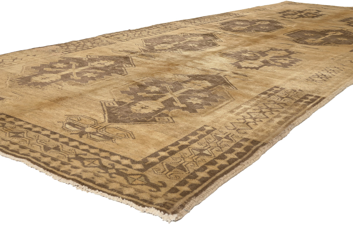 5 x 13 - Brown Vintage Turkish Oushak Rug - 50512