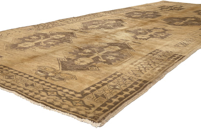 5 x 13 - Brown Vintage Turkish Oushak Rug - 50512