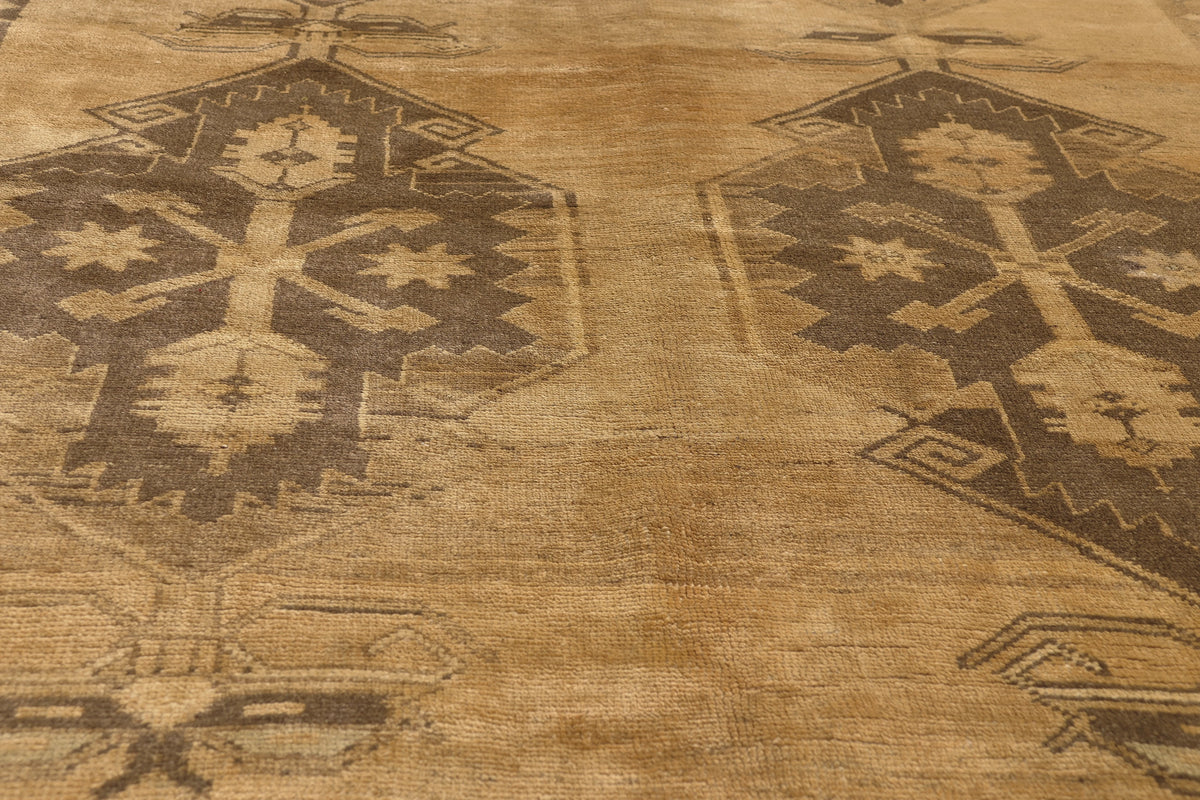 5 x 13 - Brown Vintage Turkish Oushak Rug - 50512