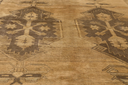5 x 13 - Brown Vintage Turkish Oushak Rug - 50512
