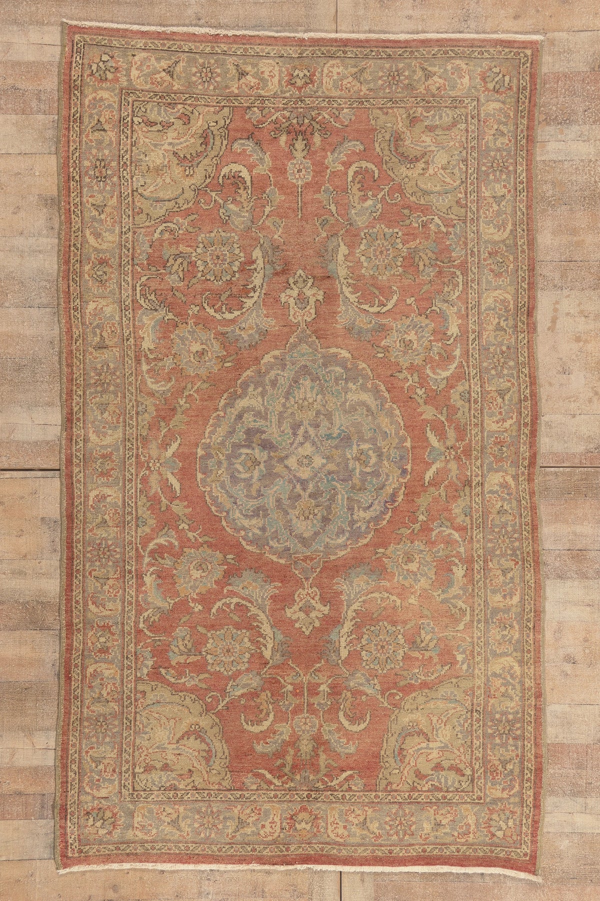 5 x 9 - Rust Vintage Turkish Oushak Rug - 50523