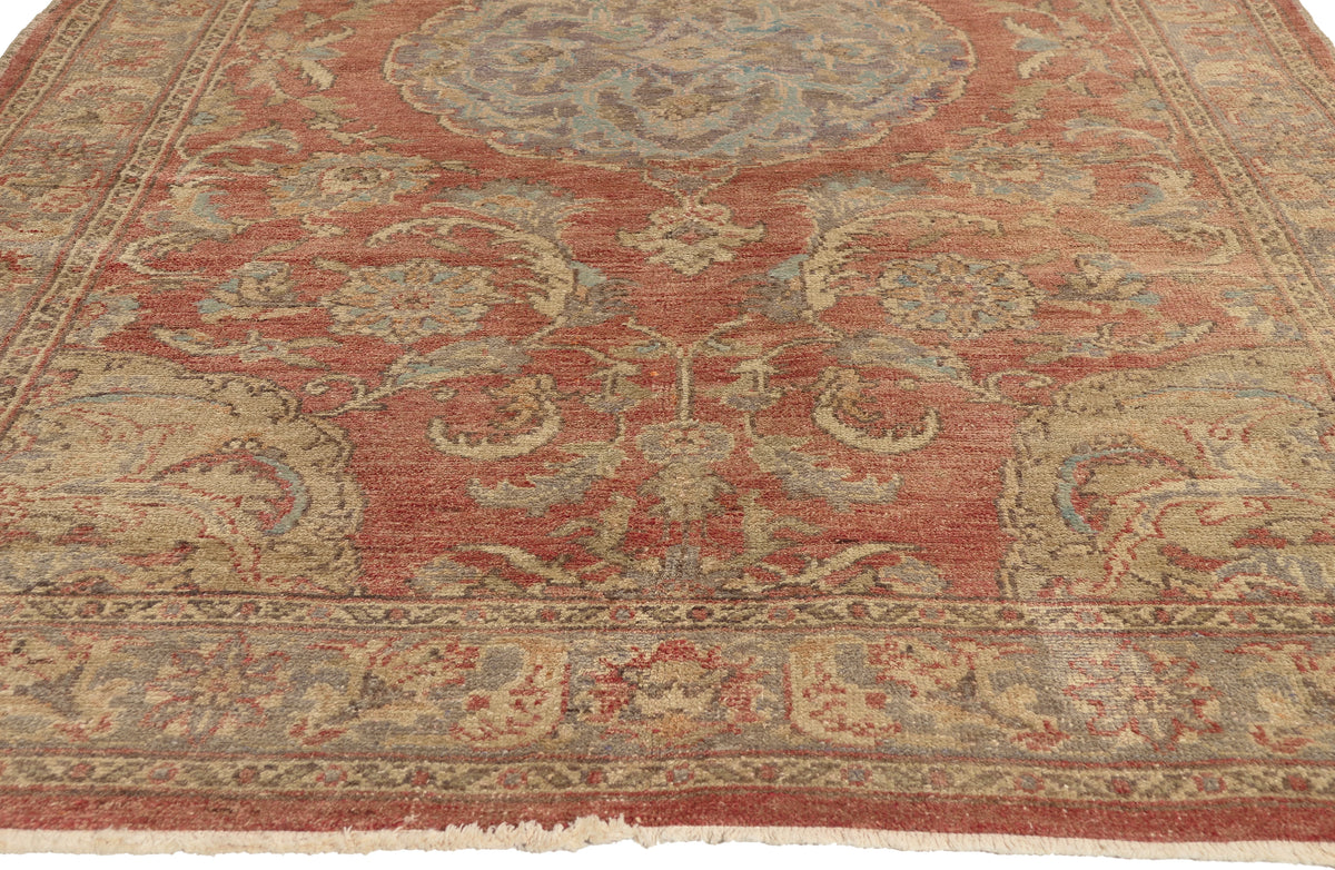 5 x 9 - Rust Vintage Turkish Oushak Rug - 50523