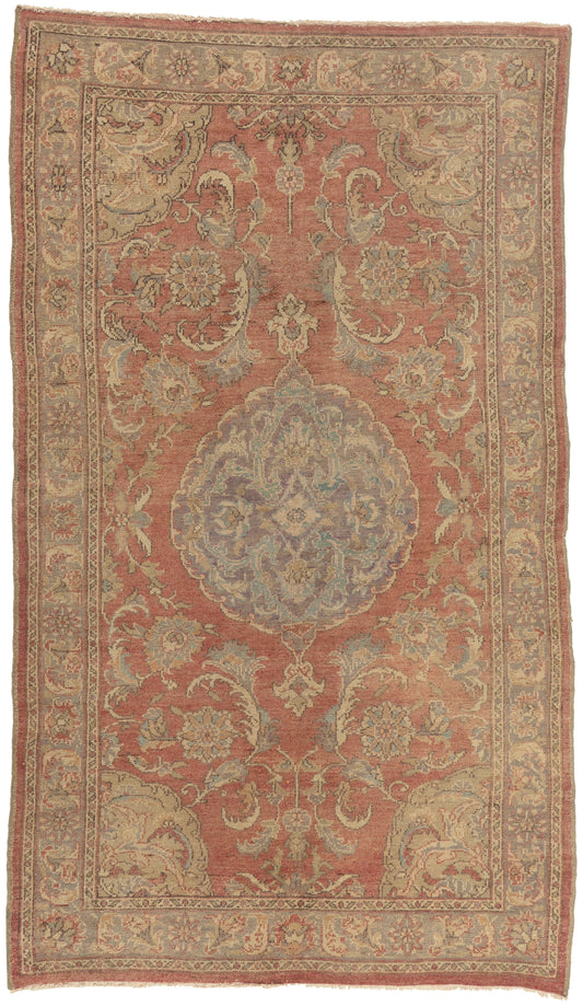 5 x 9 - Rust Vintage Turkish Oushak Rug - 50523