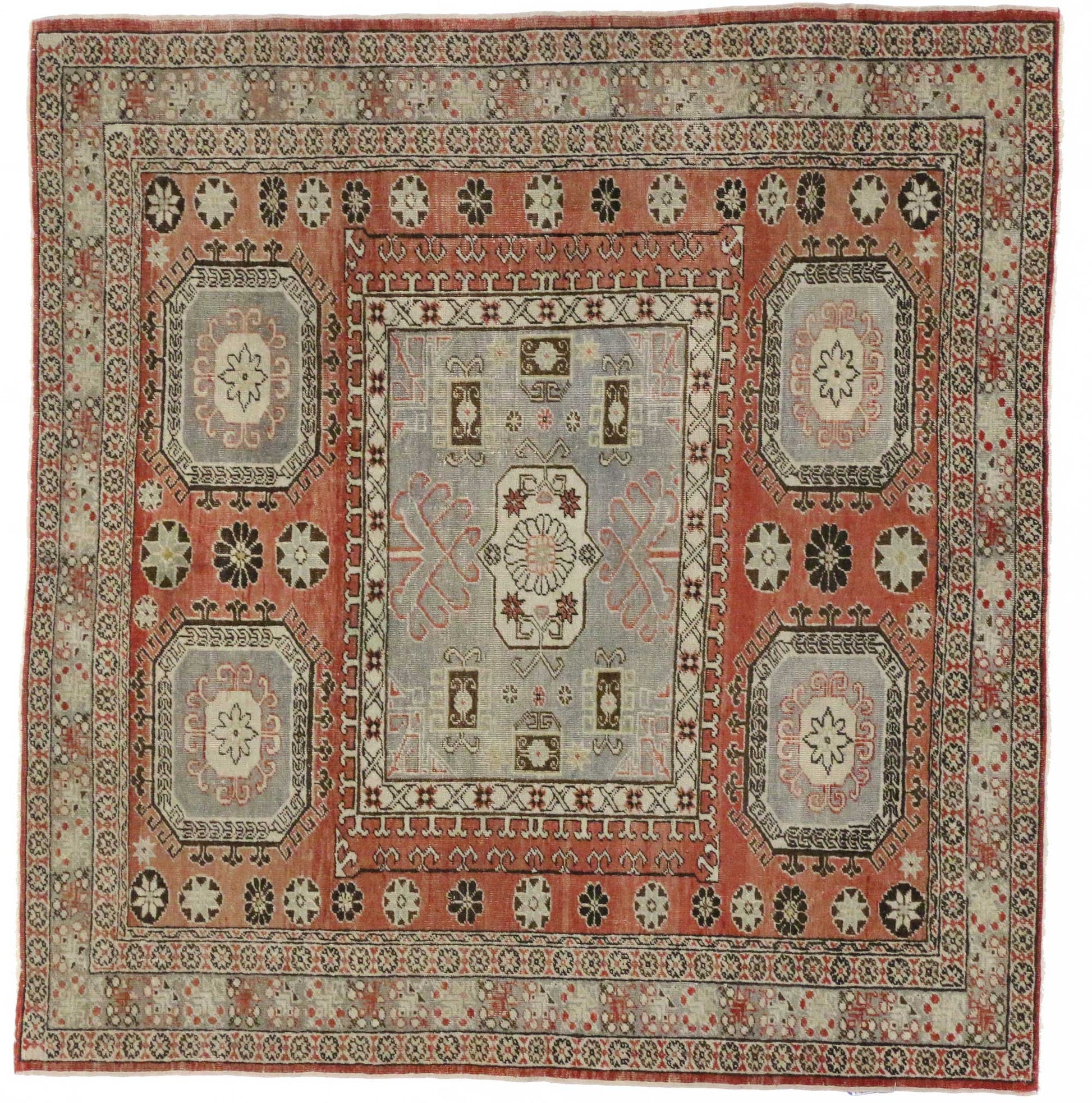 4 x 4 Vintage Turkish Sivas Rug 50529
