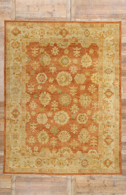 9 x 11 - Rust Turkish Oushak Rug - 50536