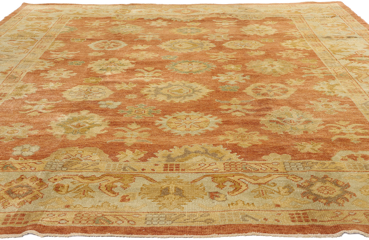 9 x 11 - Rust Turkish Oushak Rug - 50536