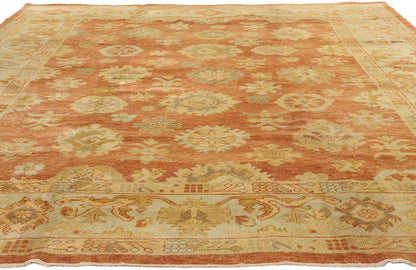 9 x 11 - Rust Turkish Oushak Rug - 50536