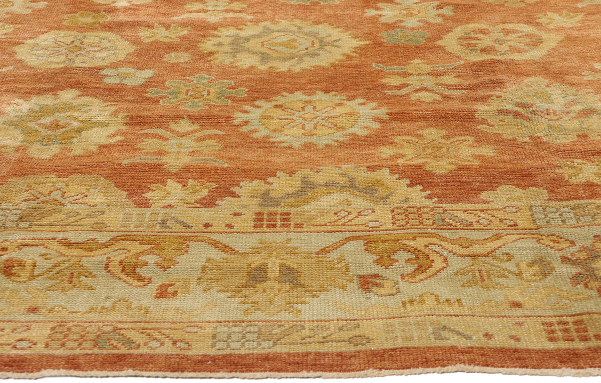 9 x 11 - Rust Turkish Oushak Rug - 50536