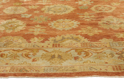 9 x 11 - Rust Turkish Oushak Rug - 50536