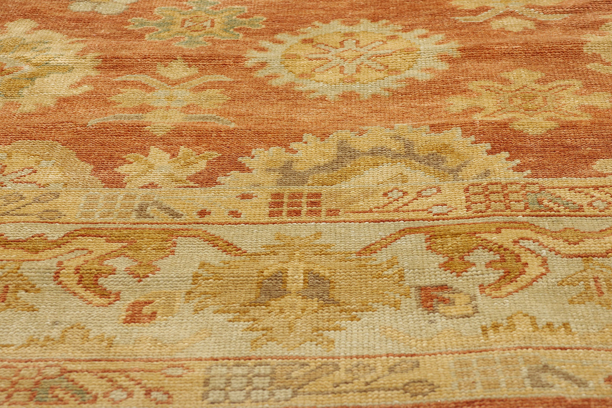 9 x 11 - Rust Turkish Oushak Rug - 50536