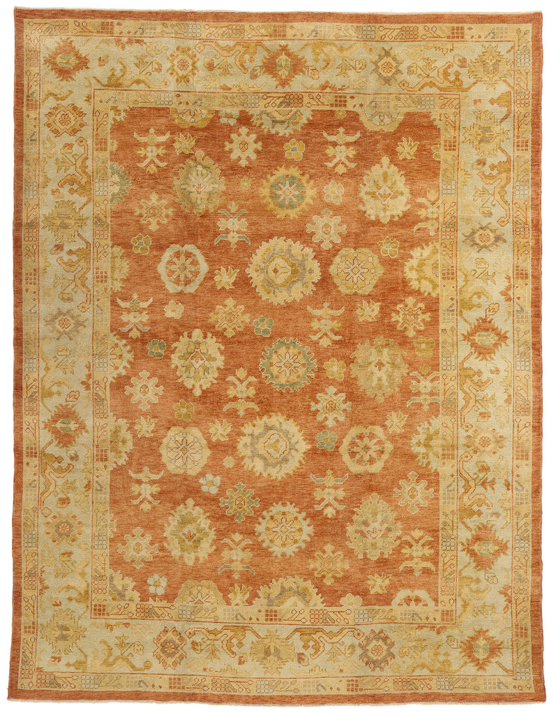 9 x 11 - Rust Turkish Oushak Rug - 50536