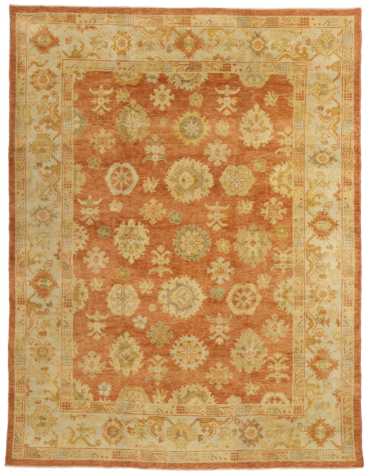 9 x 11 - Rust Turkish Oushak Rug - 50536