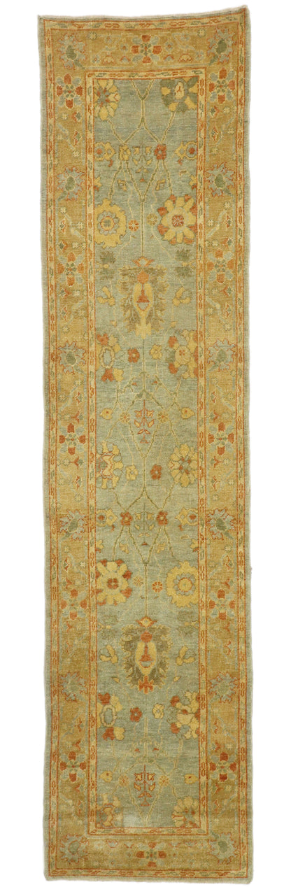 3 x 13 - Blue Turkish Oushak Rug - 50539