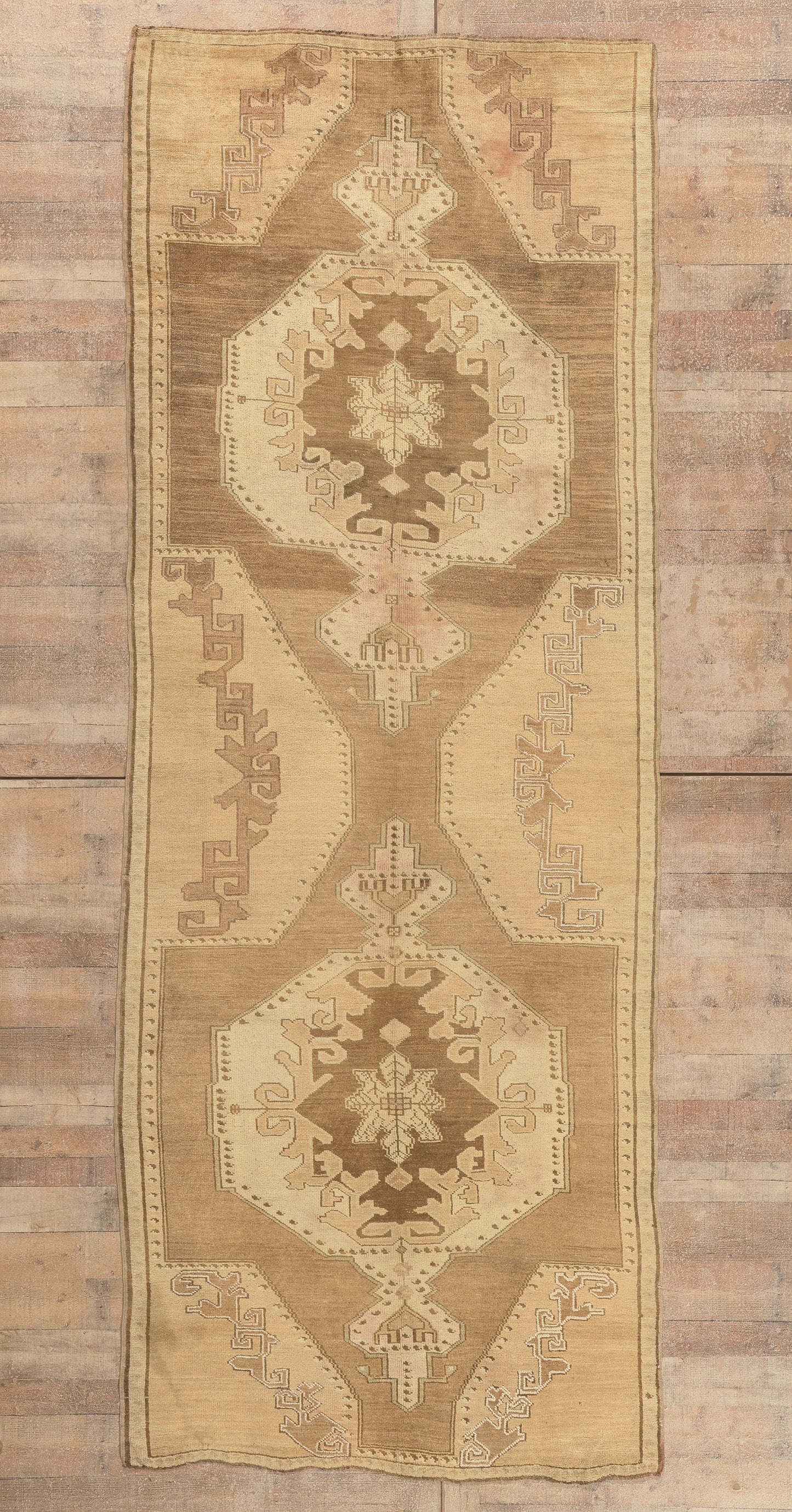 5 x 13 - Brown Vintage Turkish Oushak Rug - 50581