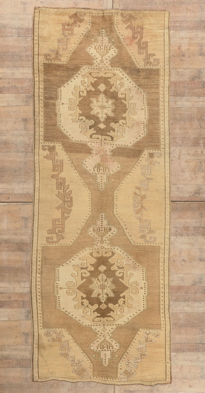 5 x 13 - Brown Vintage Turkish Oushak Rug - 50581