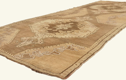 5 x 13 - Brown Vintage Turkish Oushak Rug - 50581