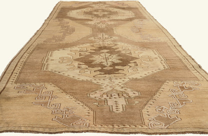 5 x 13 - Brown Vintage Turkish Oushak Rug - 50581