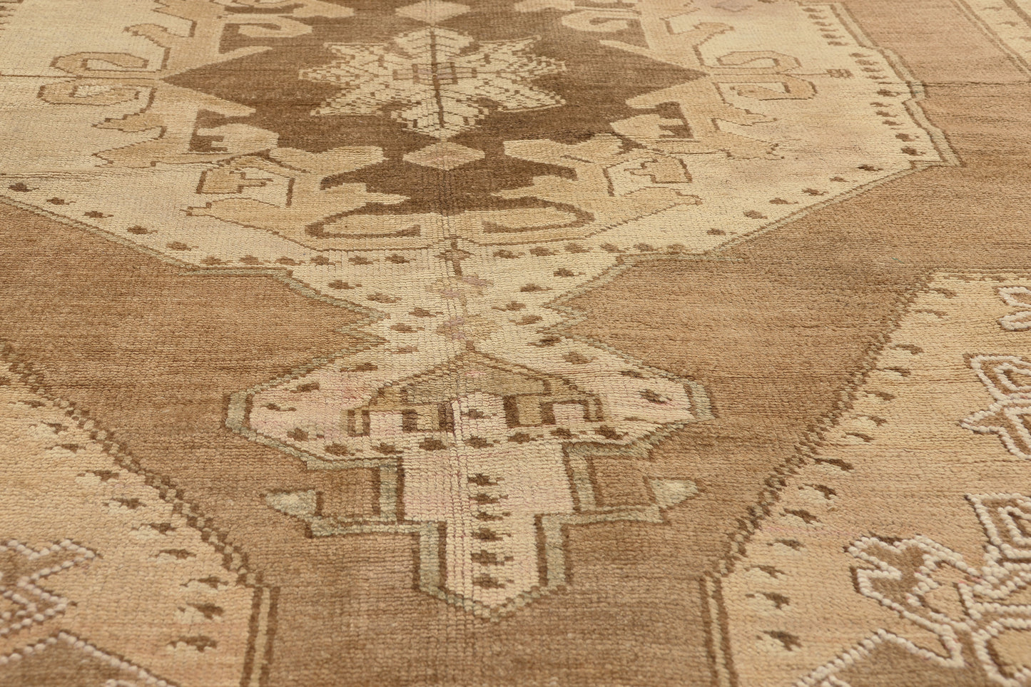 5 x 13 - Brown Vintage Turkish Oushak Rug - 50581