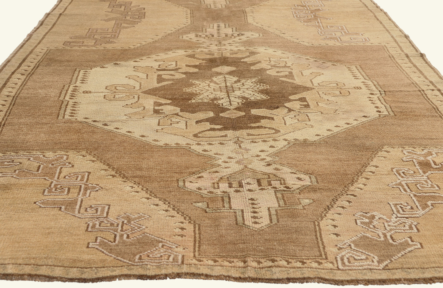 5 x 13 - Brown Vintage Turkish Oushak Rug - 50581