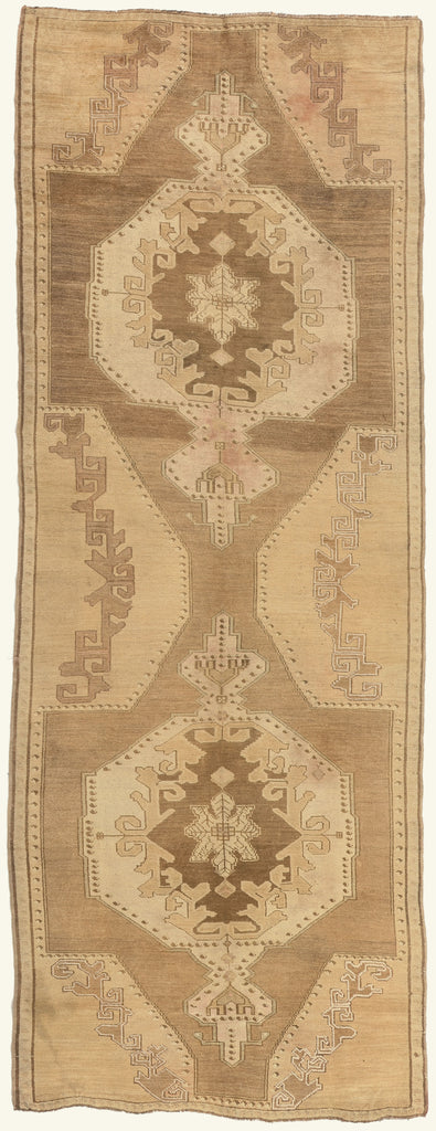 5 x 13 - Brown Vintage Turkish Oushak Rug - 50581