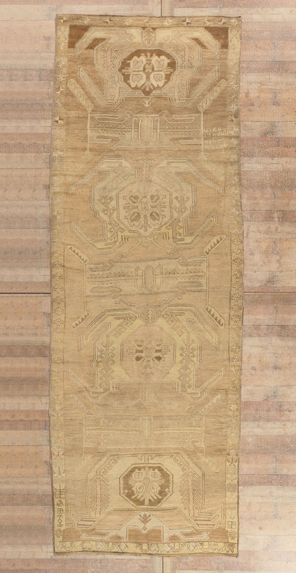 5 x 15 - Brown Vintage Turkish Oushak Rug - 50582