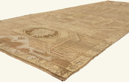 5 x 15 - Brown Vintage Turkish Oushak Rug - 50582