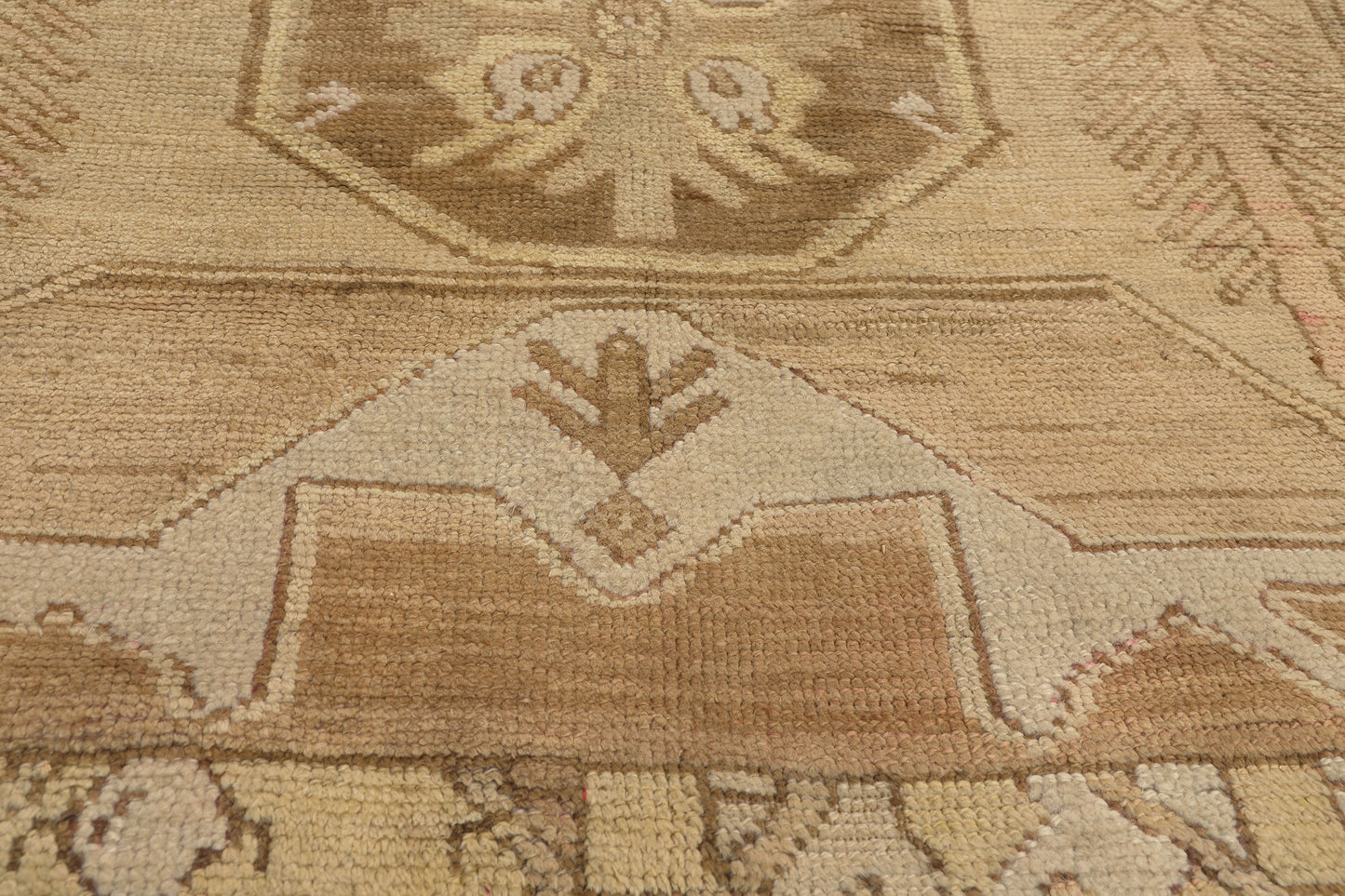 5 x 15 - Brown Vintage Turkish Oushak Rug - 50582