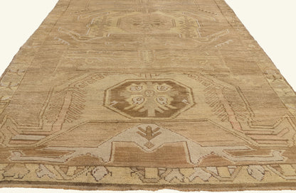 5 x 15 - Brown Vintage Turkish Oushak Rug - 50582