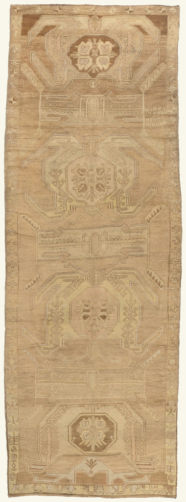 5 x 15 - Brown Vintage Turkish Oushak Rug - 50582