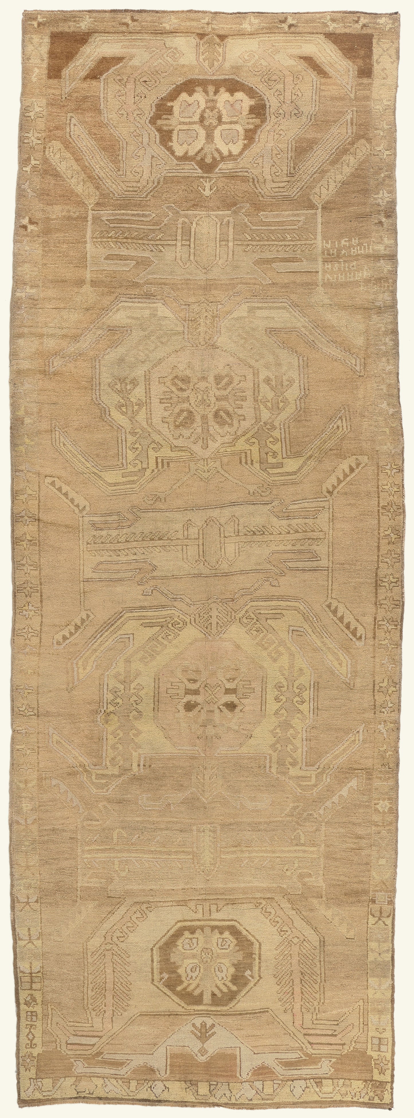 5 x 15 - Brown Vintage Turkish Oushak Rug - 50582
