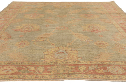 7 x 10 - Green Turkish Oushak Rug - 50594