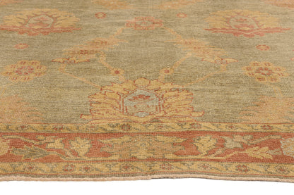 7 x 10 - Green Turkish Oushak Rug - 50594