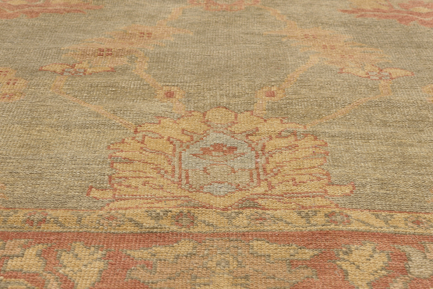 7 x 10 - Green Turkish Oushak Rug - 50594