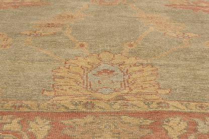 7 x 10 - Green Turkish Oushak Rug - 50594