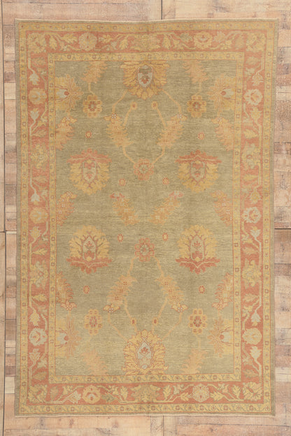 7 x 10 - Green Turkish Oushak Rug - 50594